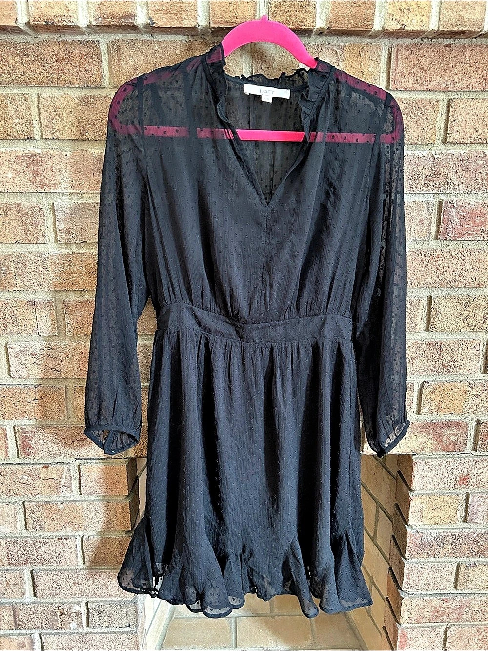 LOFT Black V-Neck Dress Size 6